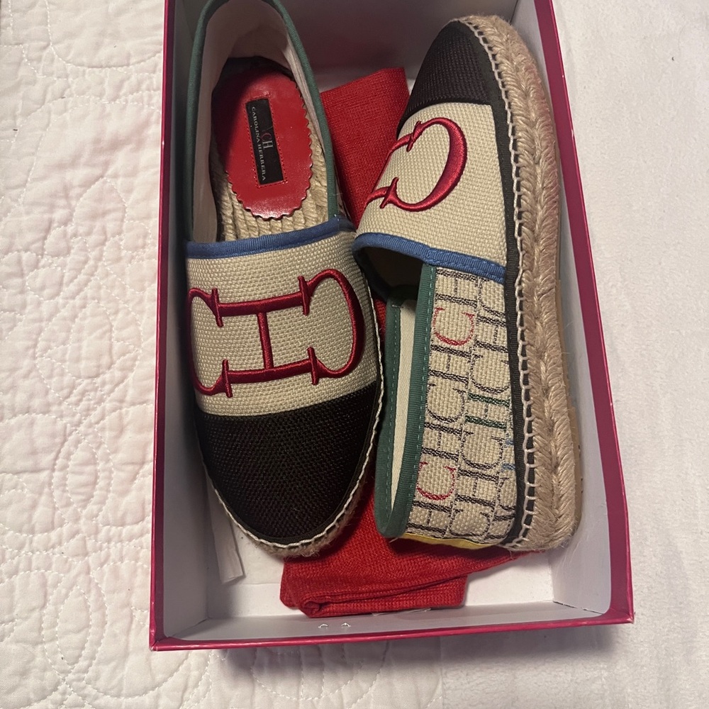 Women Espadrille Shoes - Brown and Cream